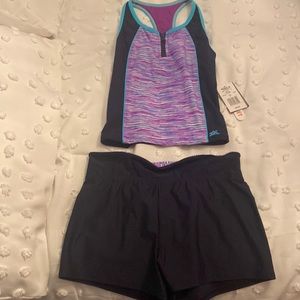 Swimsuit tanktini and shorts